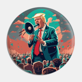 Donald Trump Spouting out Filth- Megaphone Head Pin