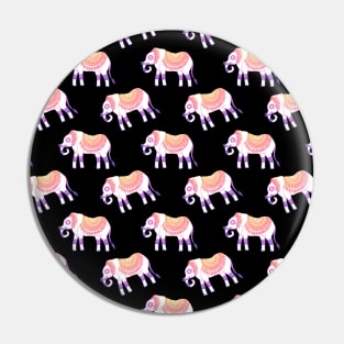 Boho Elephant Pattern Black Pin