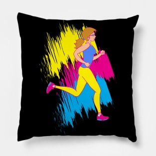 Colorful Woman Runner - Running gift Pillow