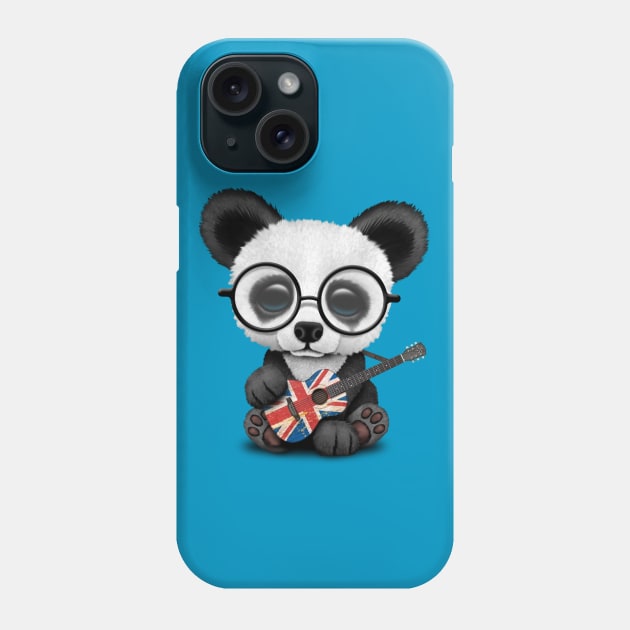 Baby Panda Playing British Flag Guitar Phone Case by jeffbartels