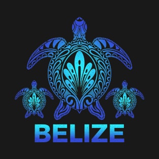 Vintage Belize Ocean Blue Sea Turtle Souvenirs T-Shirt