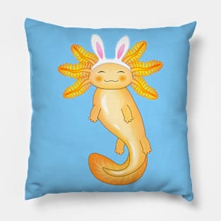 Cute Golden Easter Axolotl Pillow
