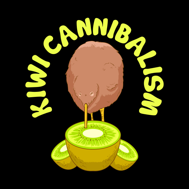 Funny Kiwi Cannibalism Pun Adorable Animal Fruit by theperfectpresents