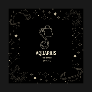 Aquarius Zodiac 1980s T-Shirt