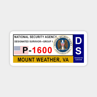 Mount Weather Vehicle Access Pass - Designated Survivor Magnet