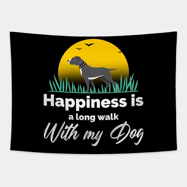Happiness is a long walk with my dog Tapestry by WizardingWorld