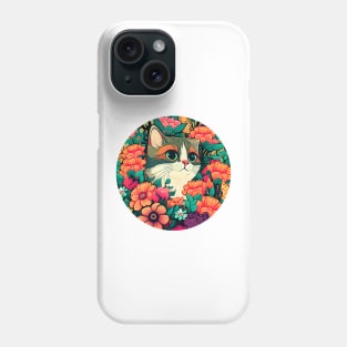 Fancy And Fine Flowered Cat Garden Design - Cat Lover Phone Case