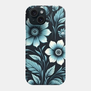 Blue Floral Illustration Phone Case