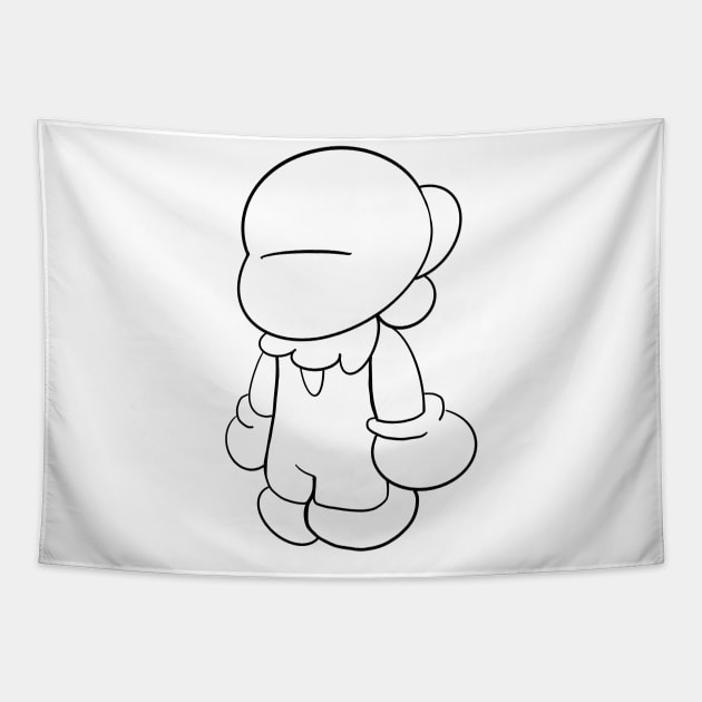 just my friend the plumber ecopop line art Tapestry by jorge_lebeau