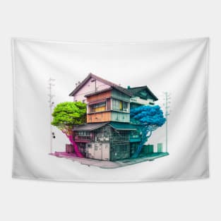 The houses of Ōsaka Tapestry