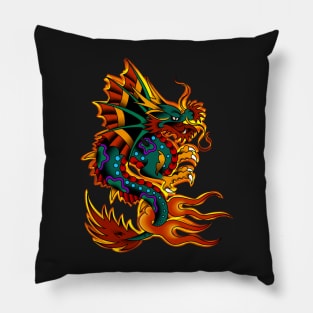 Flaming Dragon Pillow