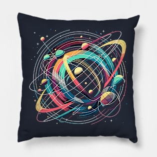 Cosmic Dance - Abstract Planetary Orbits Pillow