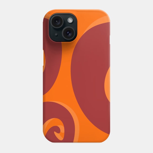 Vintage retro spirals orange posterart 60s style Phone Case by SpaceWiz95