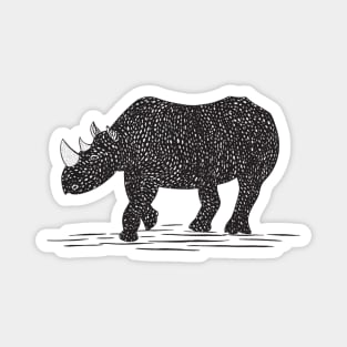 Rhino Ink Art - cool African animal design - on white Magnet