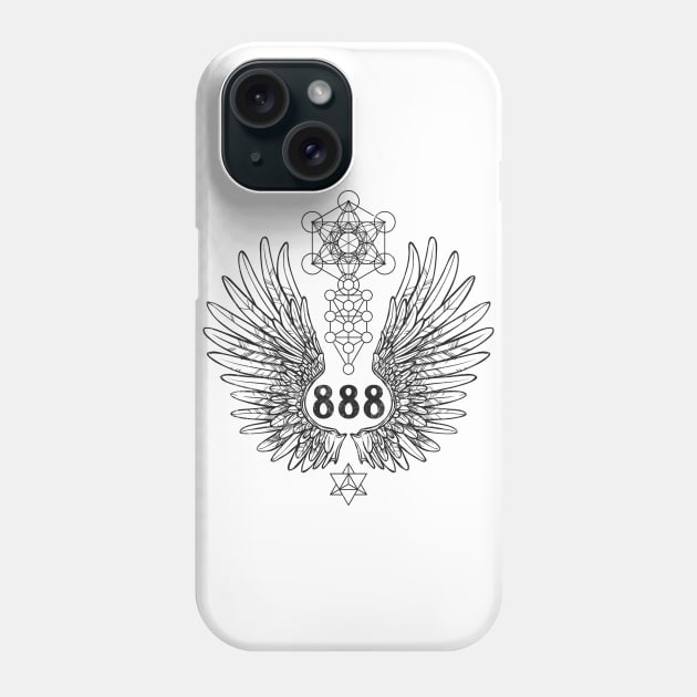 Angel Number 888 Sacred Geometry Phone Case by LadyMoldavite