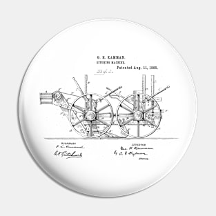 Ditching Machine Trencher Vintage Patent Hand Drawing Pin