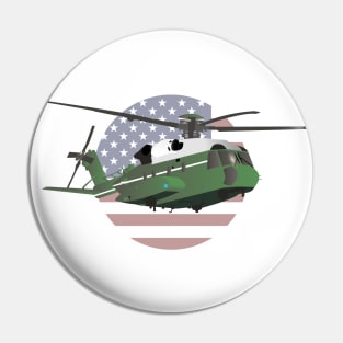 Green American Helicopter with Flag Pin