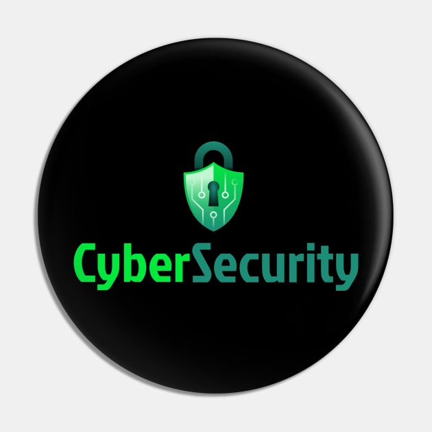 Cyber Security Lock Green Pin by Cyber Club Tees