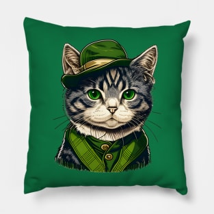 Cat Lover St. Patrick's Day Pillow