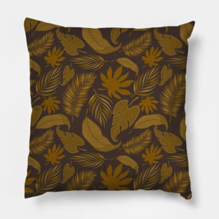 Brown leaf pattern Pillow