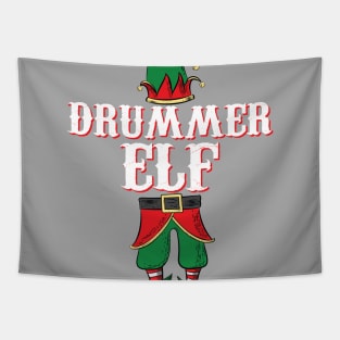 Drummer Elf - Christmas Gift Idea for Drummers - Drummer graphic Tapestry