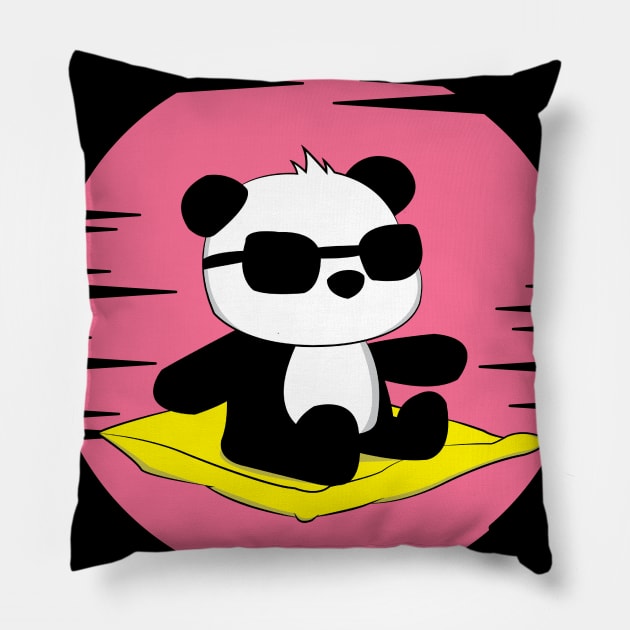 Just a Girl Who Loves panda and summer Pillow by Boba Art Store