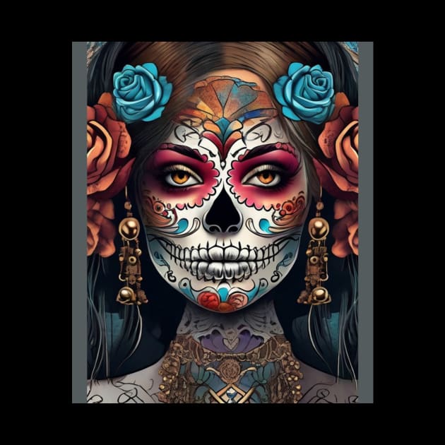 Vibrant Woman: Day of the Dead Sugar Skull Makeup by ImaginativeInkPOD