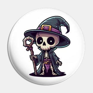 Cute Skeleton Mage Pin