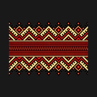 Thread Embroidery Ukrainian Folk Ethnic Pattern Ornat T-Shirt