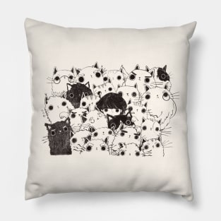 Black Cats Gang Pillow