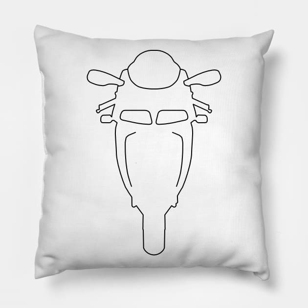 Ducati 916 outline graphic (black) Pillow by soitwouldseem