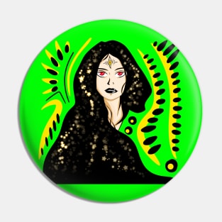 bright fortune teller woman in ecopop stars art Pin