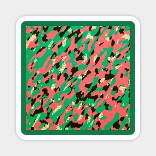 Camouflage - Salmon and light green Magnet