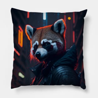 Red Panda Rain Rebel Pillow