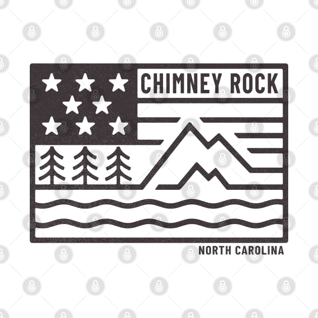 Visiting NC Mountain Cities Chimney Rock, NC Flag by Contentarama