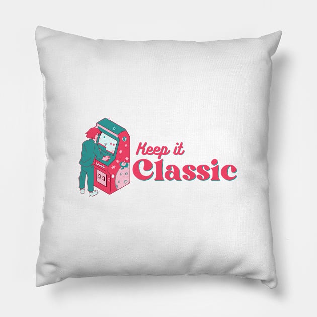 Arcade Video Games Keep it Classic Pillow by EdSan Designs