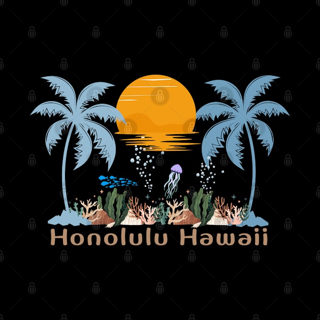 Hawaii Honolulu Paradise Island Sunset by yayashop