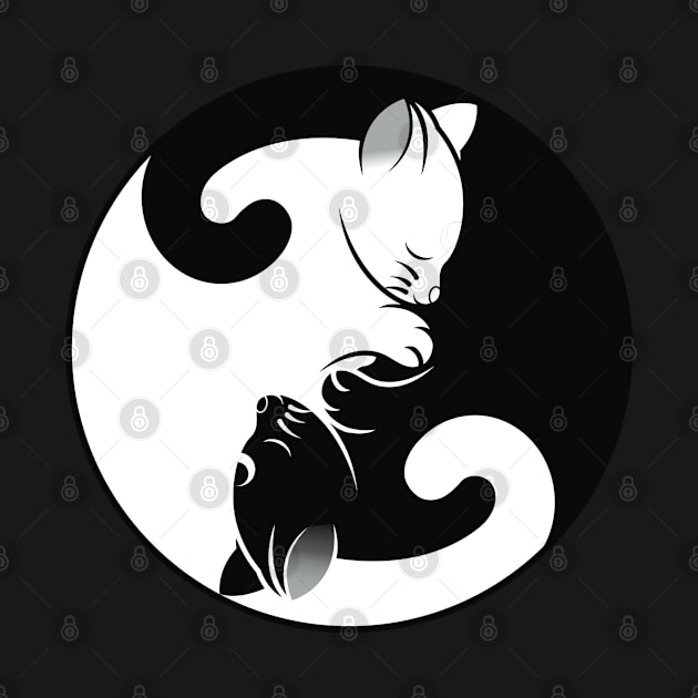 CAT YING YANG BALANCE by Emy wise