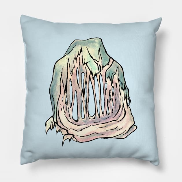 Dramabite Zombie O Letter Initial Typography Text Character Statement Pillow by dramabite