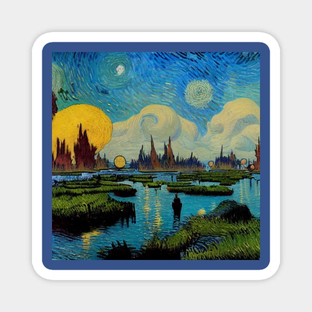 Starry Night in Kashyyyk Magnet by Grassroots Green