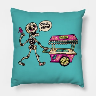 Chill, Vato! // Funny Day of the Dead Sugar Skull Ice Cream Pillow