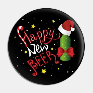 Happy new beer Christmas humorous lettering Pin