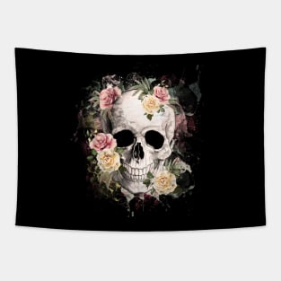 Sage Tribe Skull With roses Tapestry