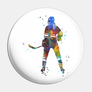 Hockey Player Girl Pin