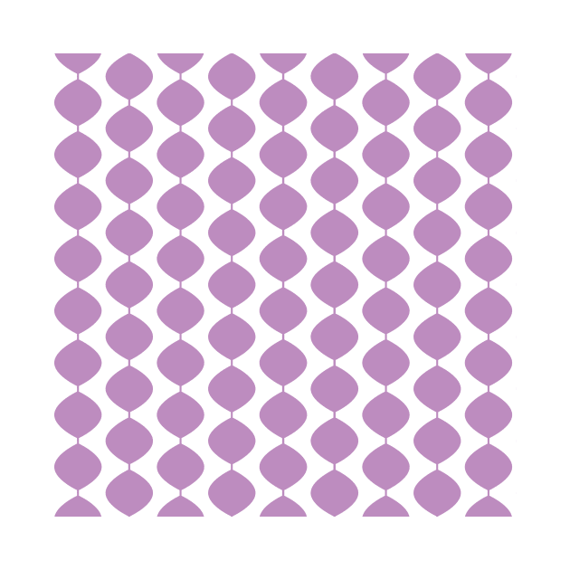 Mid Century Modern Retro 60s Waves Pattern  (Violet Magenta Pastel) by Makanahele