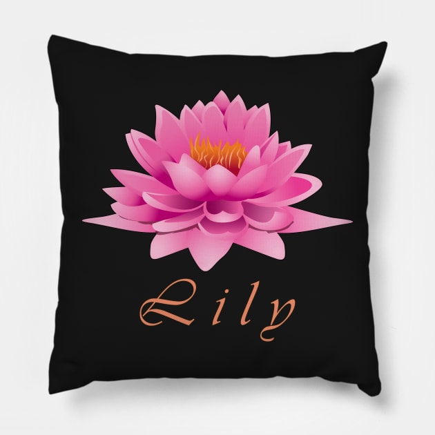 Beautiful Pink Flower Lily Pillow by KrasiStaleva