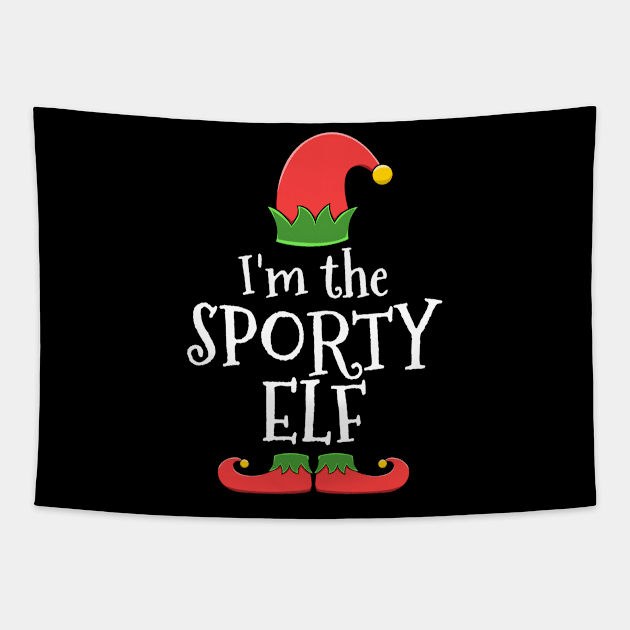 Sporty Elf for Matching Family Christmas Group Tapestry by jkshirts