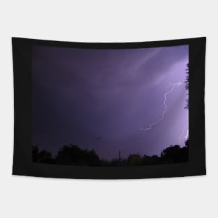 Lightning Strikes at Night Tapestry