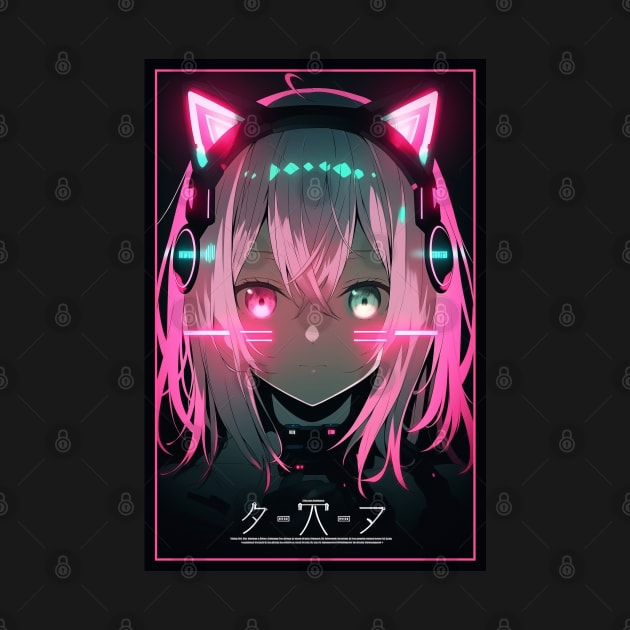 Anime Cat Girl Pink | Quality Anime Design | Chibi Cat Girl Miaw | Manga Anime Art by AlNoah