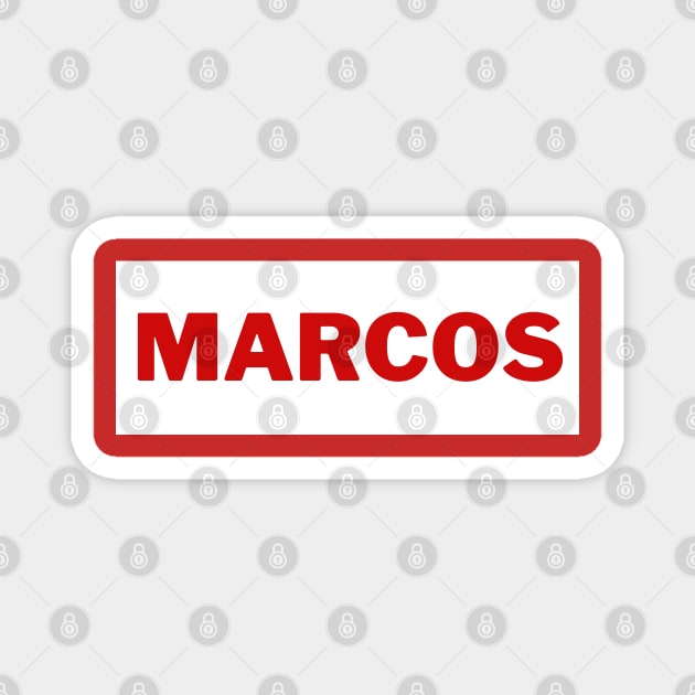 Red Marcos Surname 2 Magnet by aybe7elf